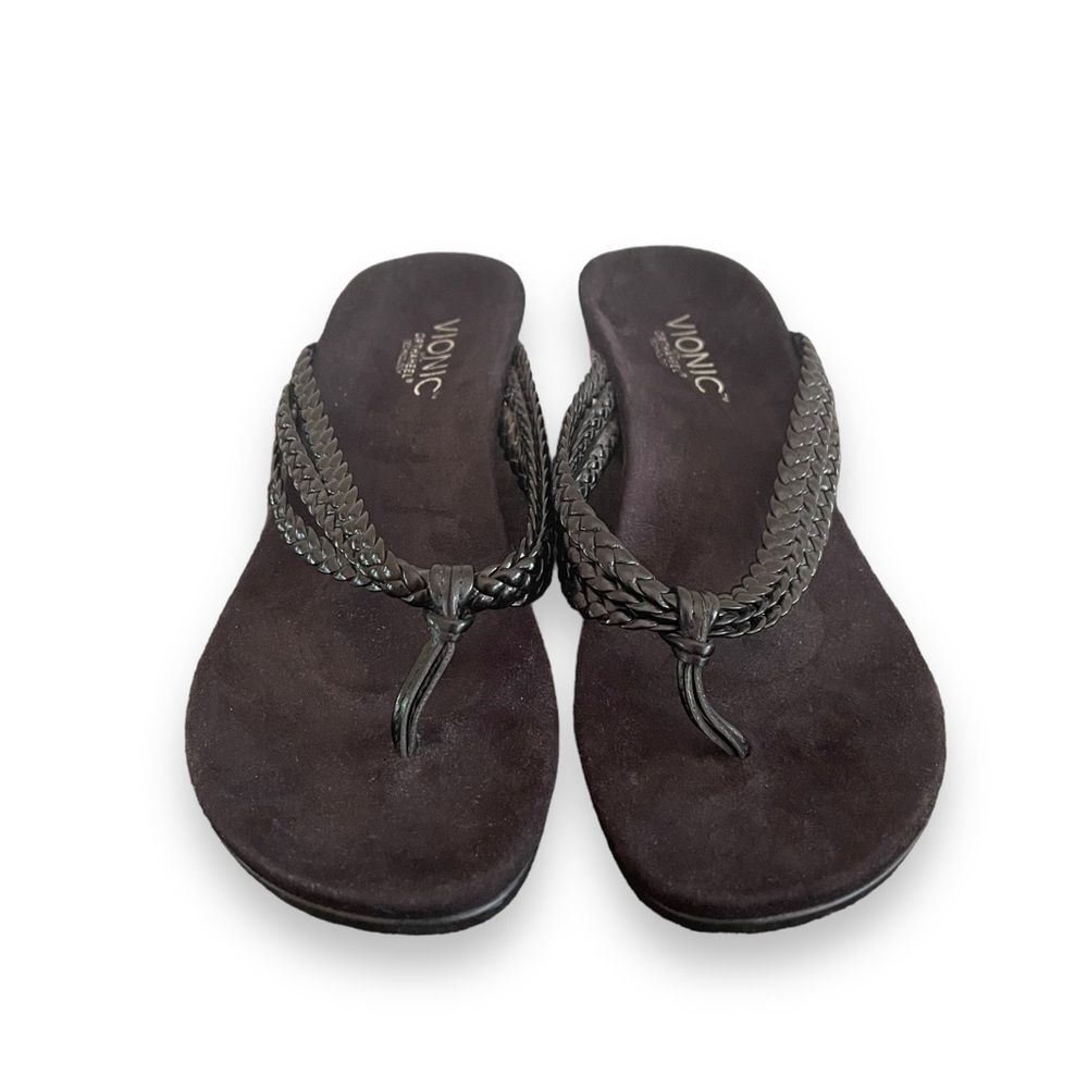 Vionic Black Braided Wedge Sandals - Picture 5 of 7